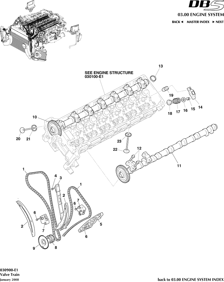 Valve Train of Aston Martin Aston Martin GT DBS (2007-2012)