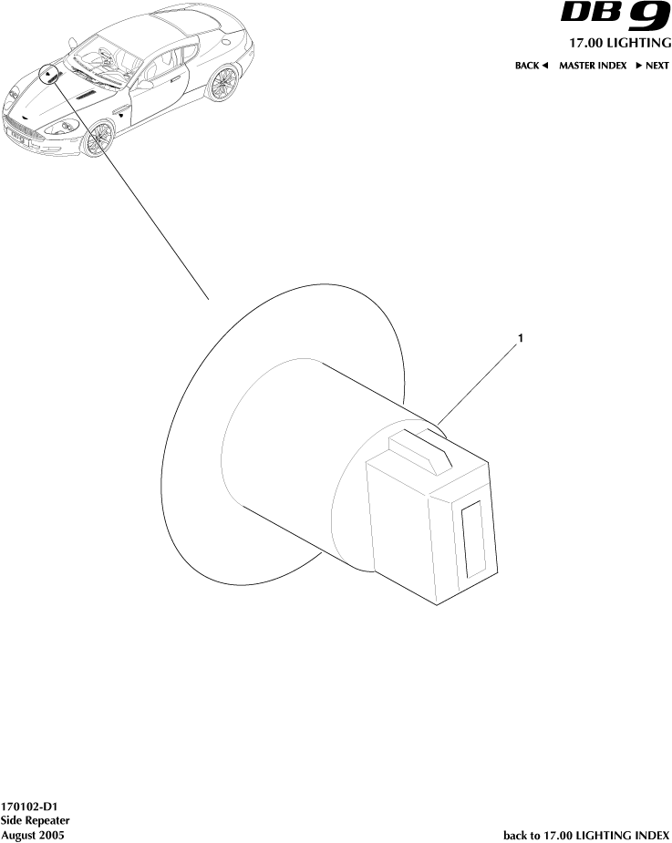 Side Repeaters of Aston Martin Aston Martin GT DB9 (2004-2017)