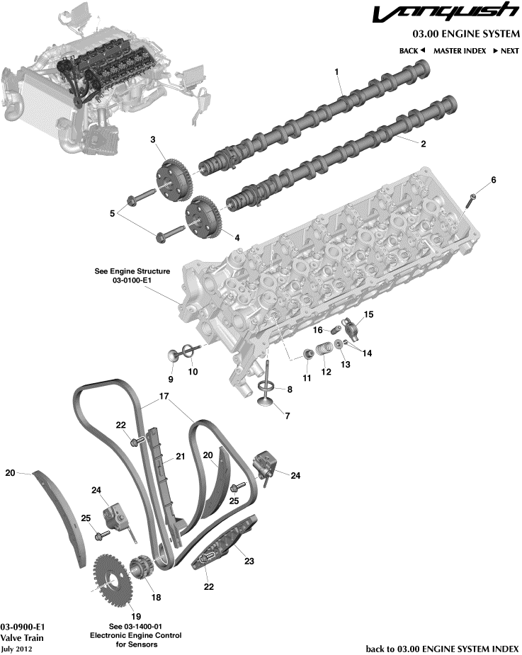 Valve Train of Aston Martin Aston Martin GT VANQUISH (2013-2018)