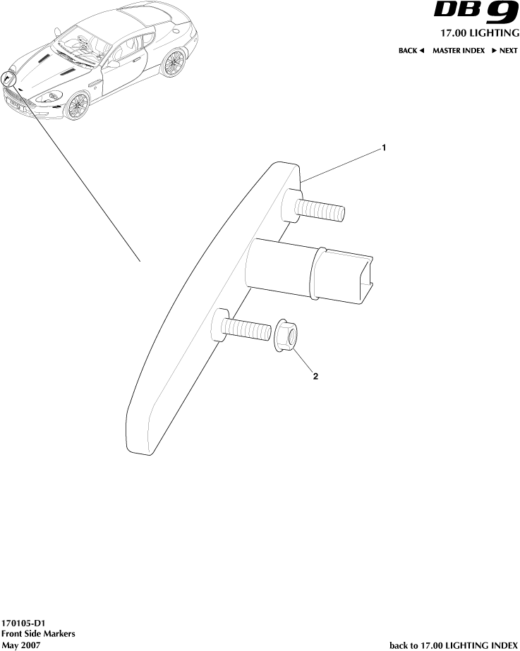 Front Side Markers of Aston Martin Aston Martin GT DB9 (2004-2017)