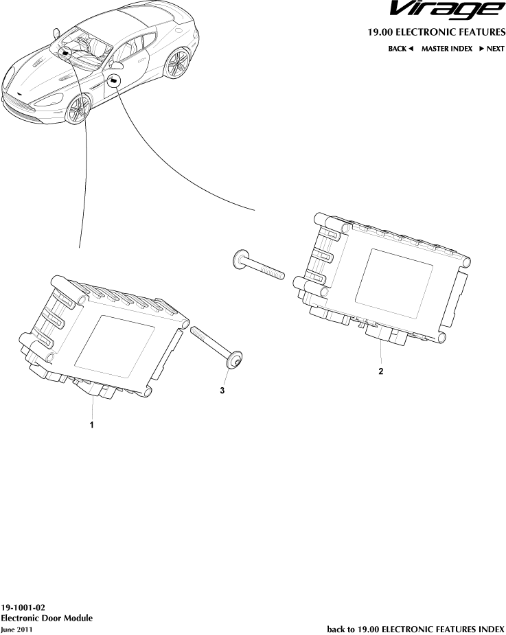 Electronic Door Module of Aston Martin Aston Martin GT VIRAGE (2012-2013)