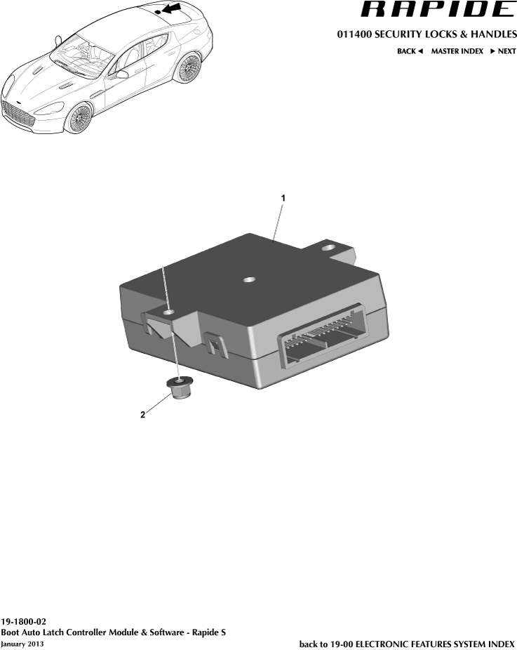 Auto Boot Lock Controller of Aston Martin Aston Martin GT RAPIDE (2010-2019)