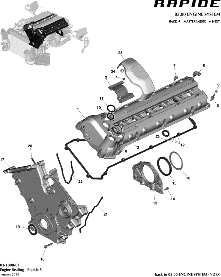 Rapide S and AMR - Engine Sealing of Aston Martin Aston Martin GT RAPIDE (2010-2019)