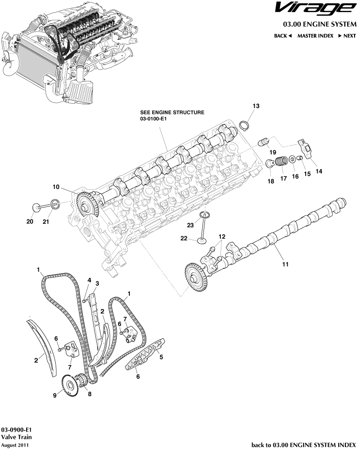 Valve Train of Aston Martin Aston Martin GT VIRAGE (2012-2013)