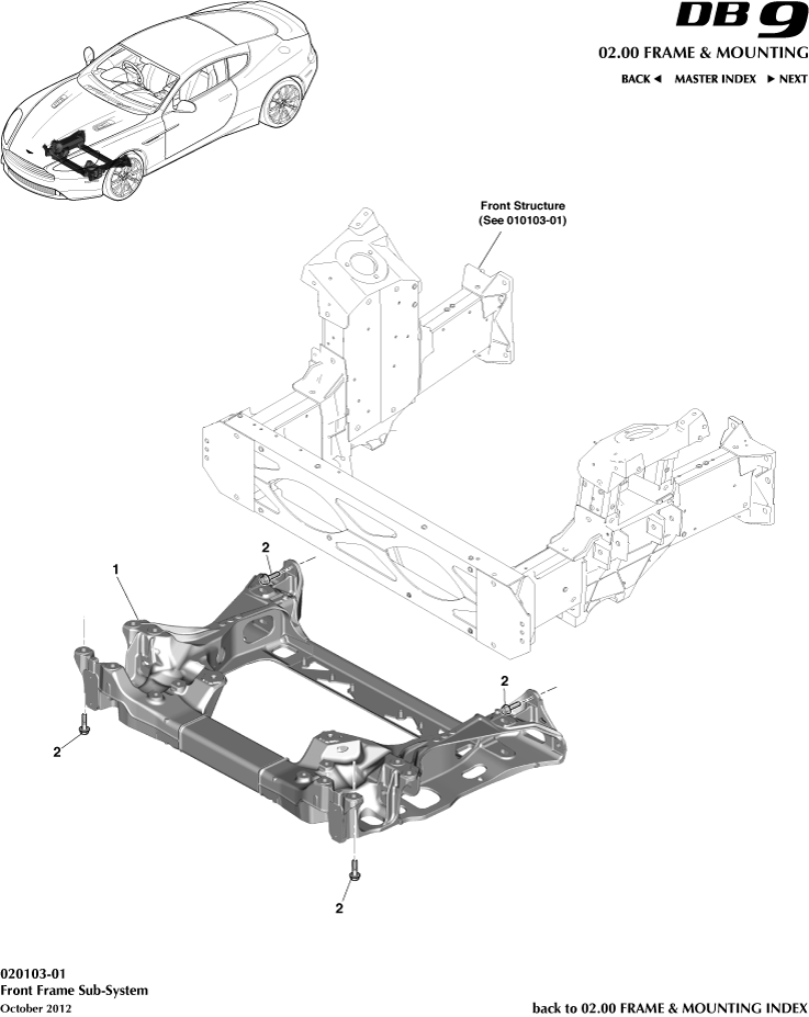 Front Subframe of Aston Martin Aston Martin GT DB9 (2004-2017)
