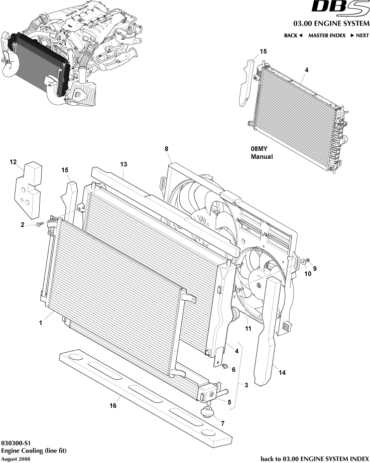 Engine Cooling (Line Fit) of Aston Martin Aston Martin GT DBS (2007-2012)