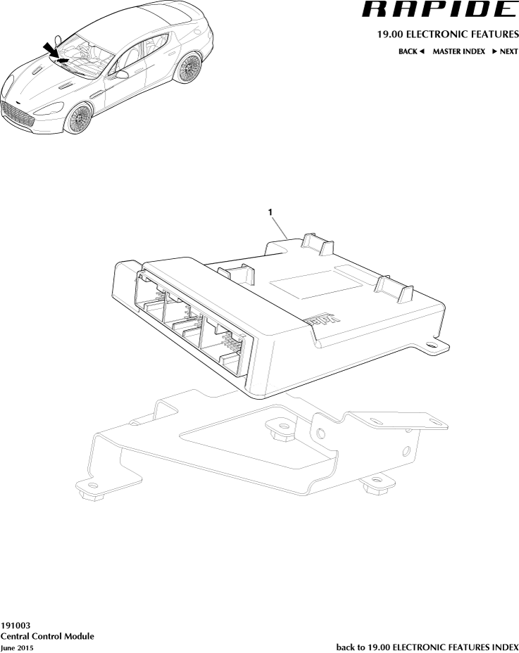 Central Electronic Module of Aston Martin Aston Martin GT RAPIDE (2010-2019)