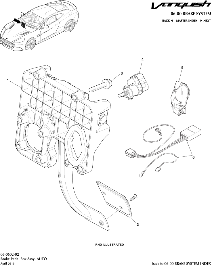 Brake Actuator Assembly of Aston Martin Aston Martin GT VANQUISH (2013-2018)