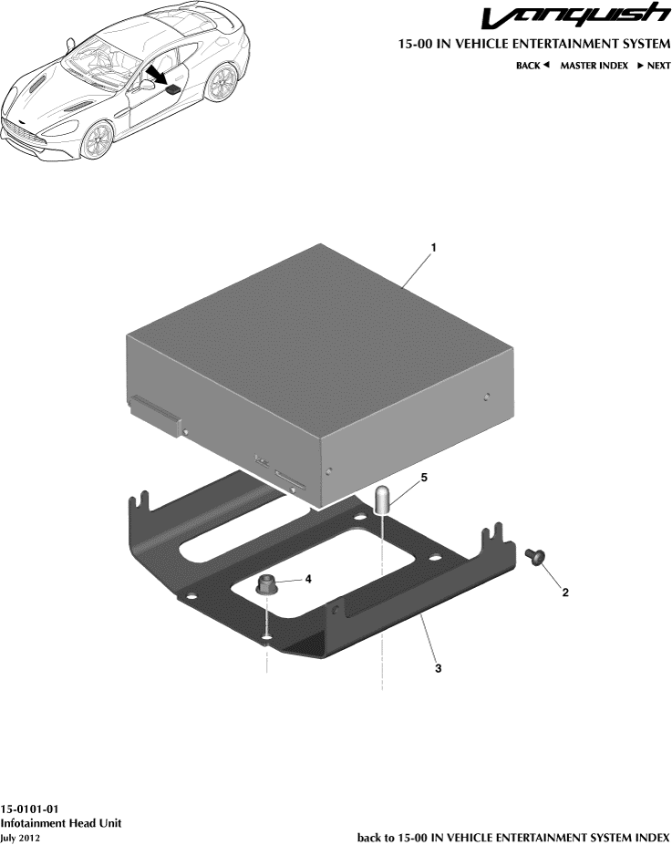 Infotainment Head Unit of Aston Martin Aston Martin GT VANQUISH (2013-2018)