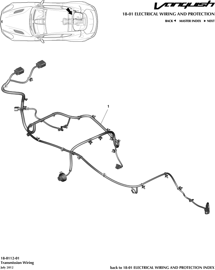 Electrical Wiring & Protection - Transmission Harness of Aston Martin Aston Martin GT VANQUISH (2013-2018)