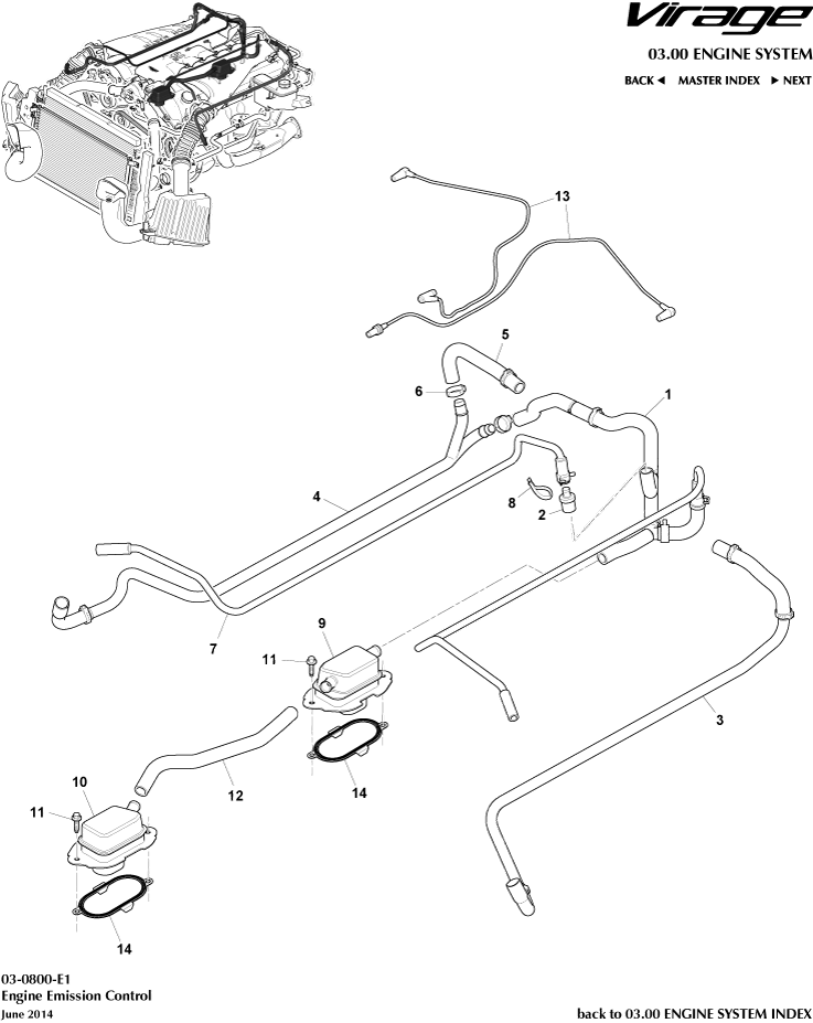 Emission Control of Aston Martin Aston Martin GT VIRAGE (2012-2013)