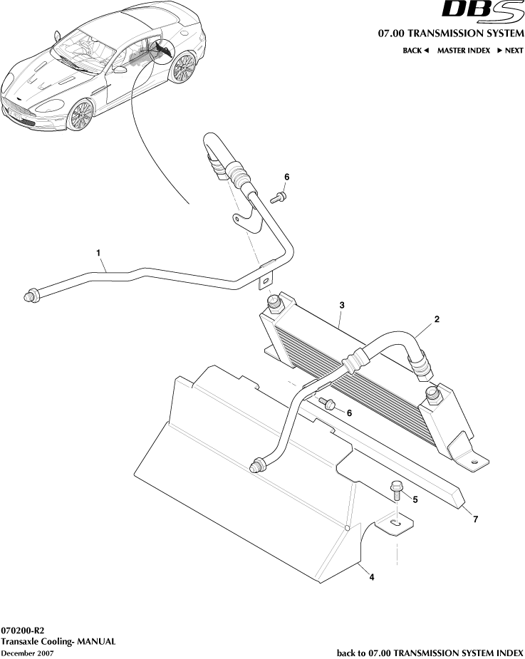 Transaxle Cooling, Manual of Aston Martin Aston Martin GT DBS (2007-2012)