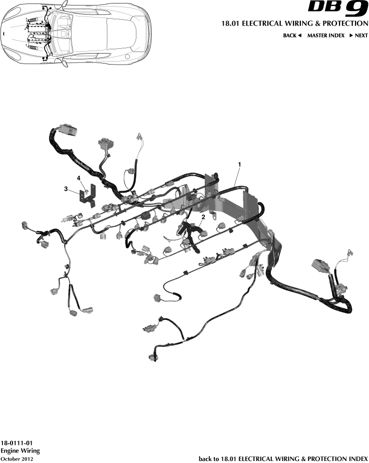Electrical Wiring & Protection - Engine Harness of Aston Martin Aston Martin GT DB9 (2004-2017)