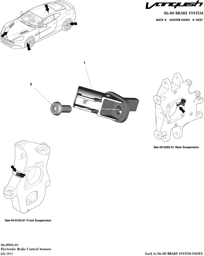 Wheel Speed Sensors of Aston Martin Aston Martin GT VANQUISH (2013-2018)