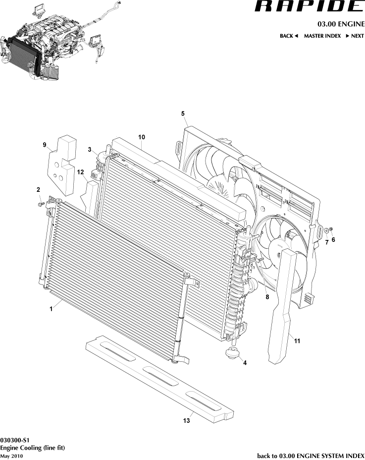 Engine Cooling, Line Fit of Aston Martin Aston Martin GT RAPIDE (2010-2019)