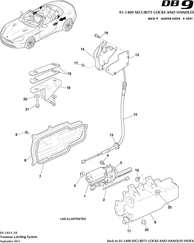 Handles & Locks Mechanisms - Tonneau Latches of Aston Martin Aston Martin GT DB9 (2004-2017)
