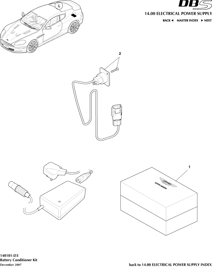 Battery Conditioner Kit of Aston Martin Aston Martin GT DBS (2007-2012)