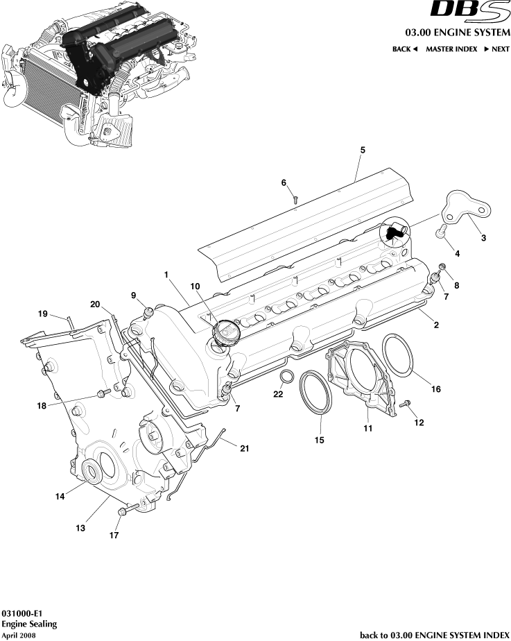 Engine Sealing of Aston Martin Aston Martin GT DBS (2007-2012)