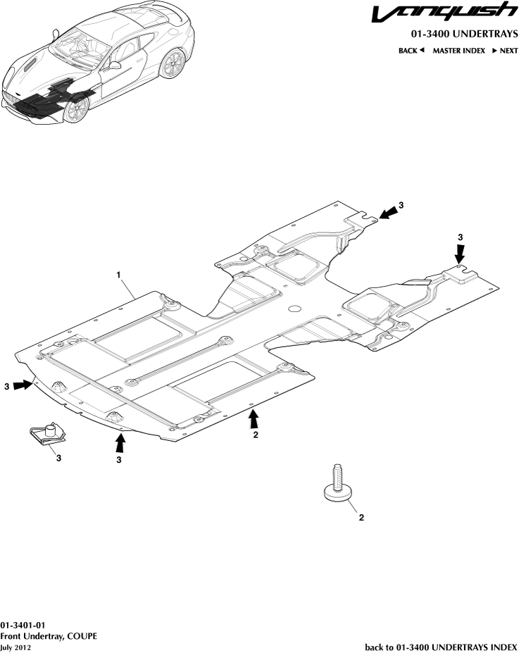Front Undertray, Coupe of Aston Martin Aston Martin GT VANQUISH (2013-2018)