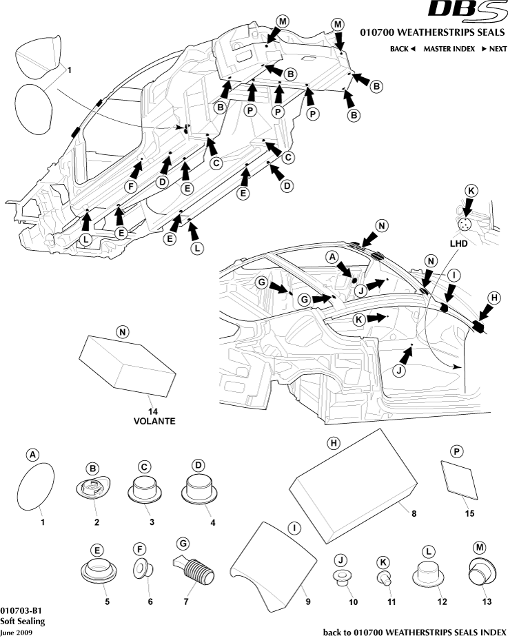 Weatherstrip Seals - Soft Sealing of Aston Martin Aston Martin GT DBS (2007-2012)