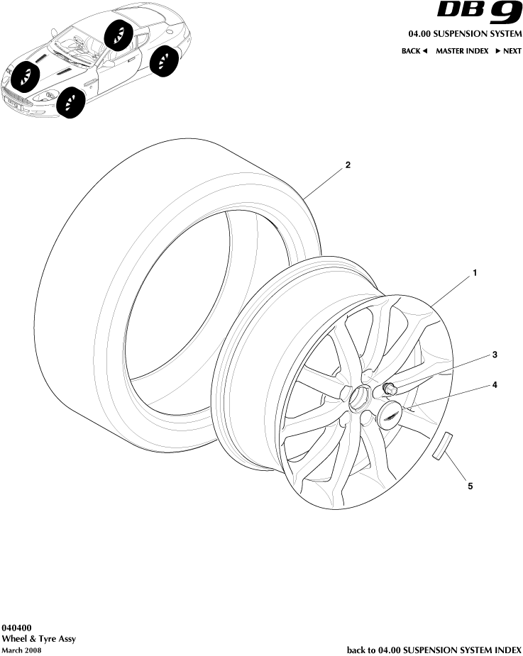 Wheels & Tyres of Aston Martin Aston Martin GT DB9 (2004-2017)