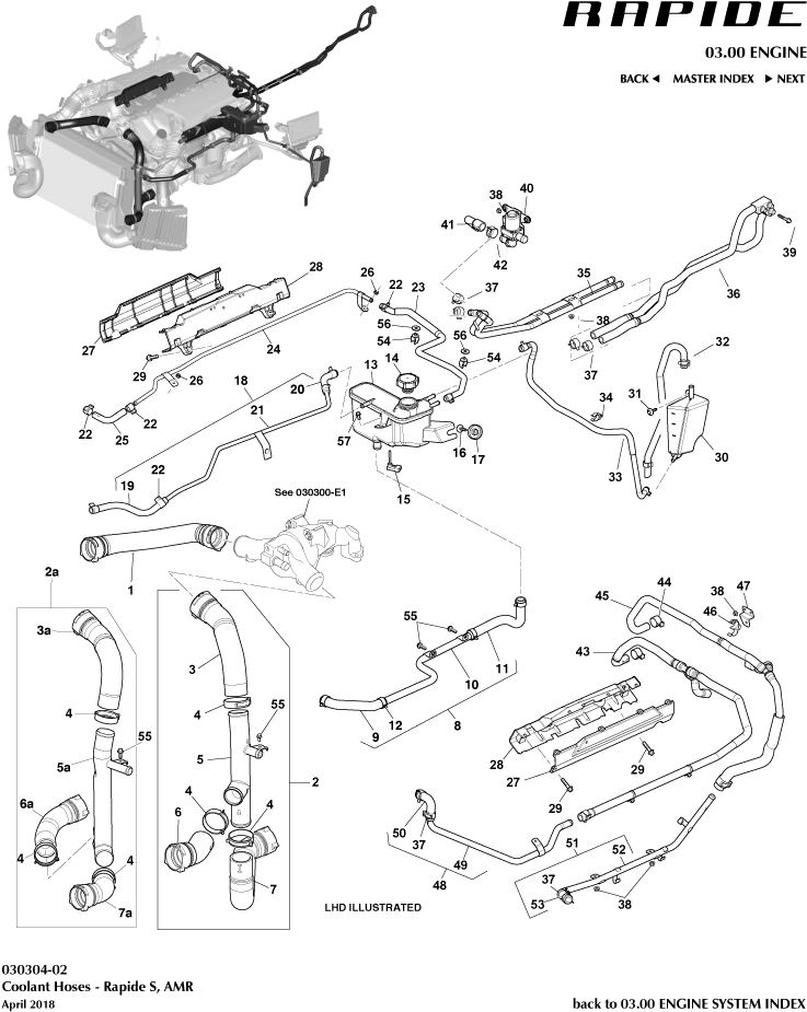 Rapide S and AMR - Coolant Reservoir & Hoses of Aston Martin Aston Martin GT RAPIDE (2010-2019)