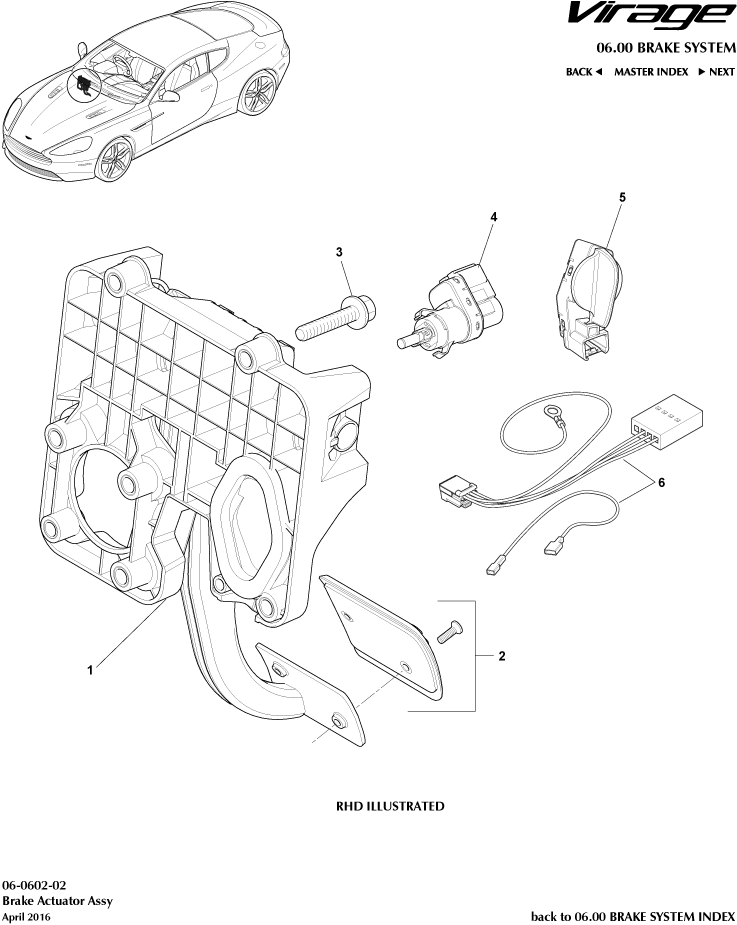 Brake Actuator Assembly of Aston Martin Aston Martin GT VIRAGE (2012-2013)