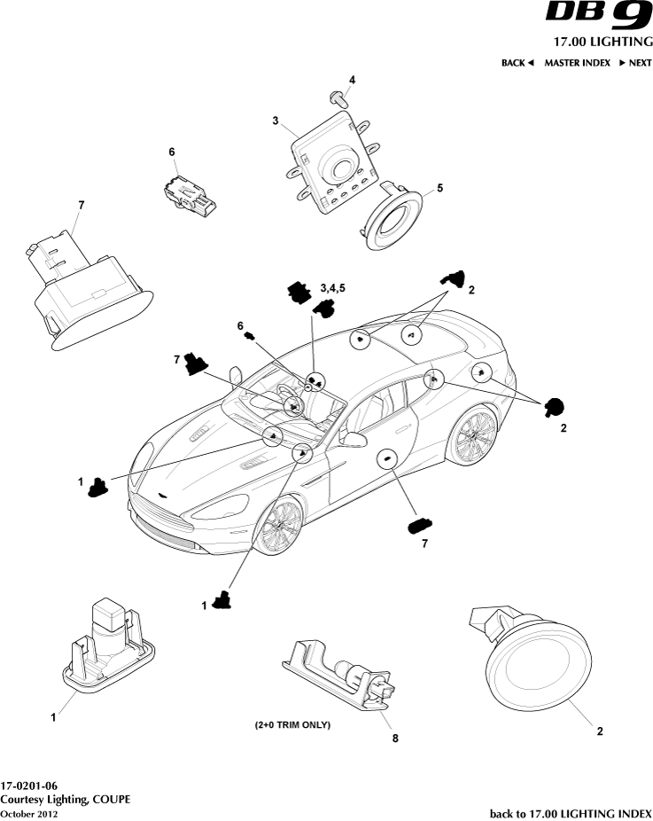 Courtesy Lighting, Coupe of Aston Martin Aston Martin GT DB9 (2004-2017)