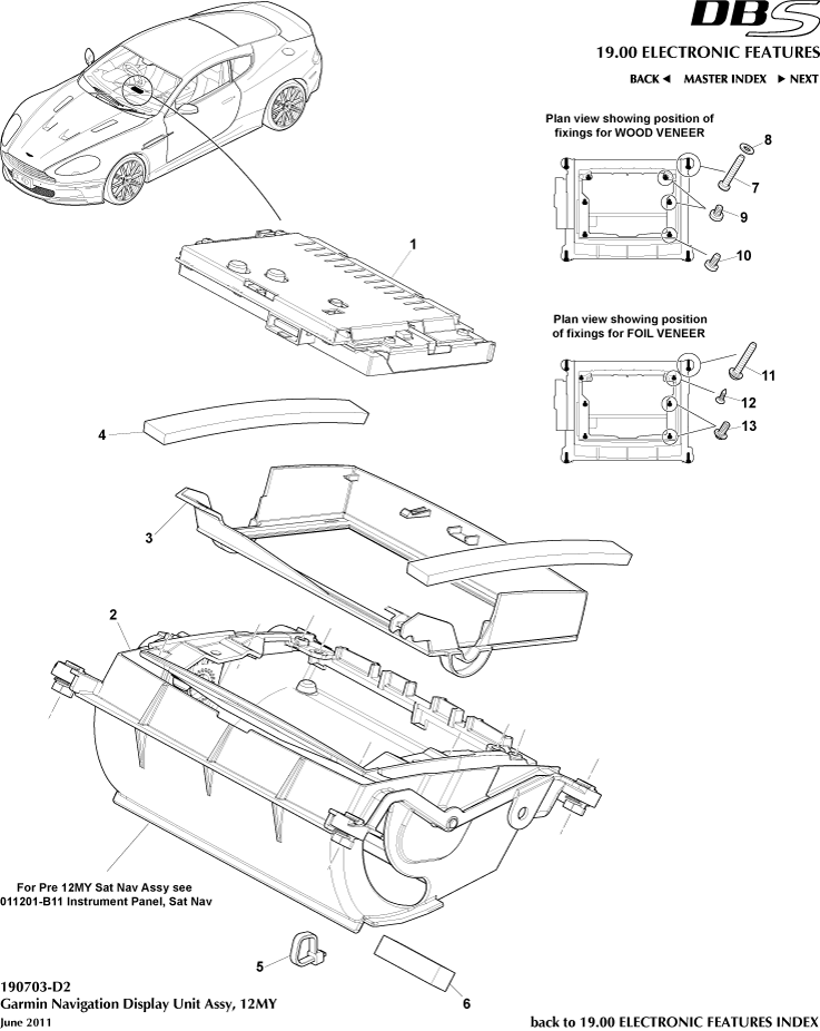 Navigation Display, 12MY of Aston Martin Aston Martin GT DBS (2007-2012)