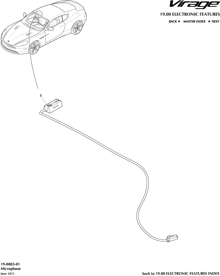 Microphone, Telephone of Aston Martin Aston Martin GT VIRAGE (2012-2013)