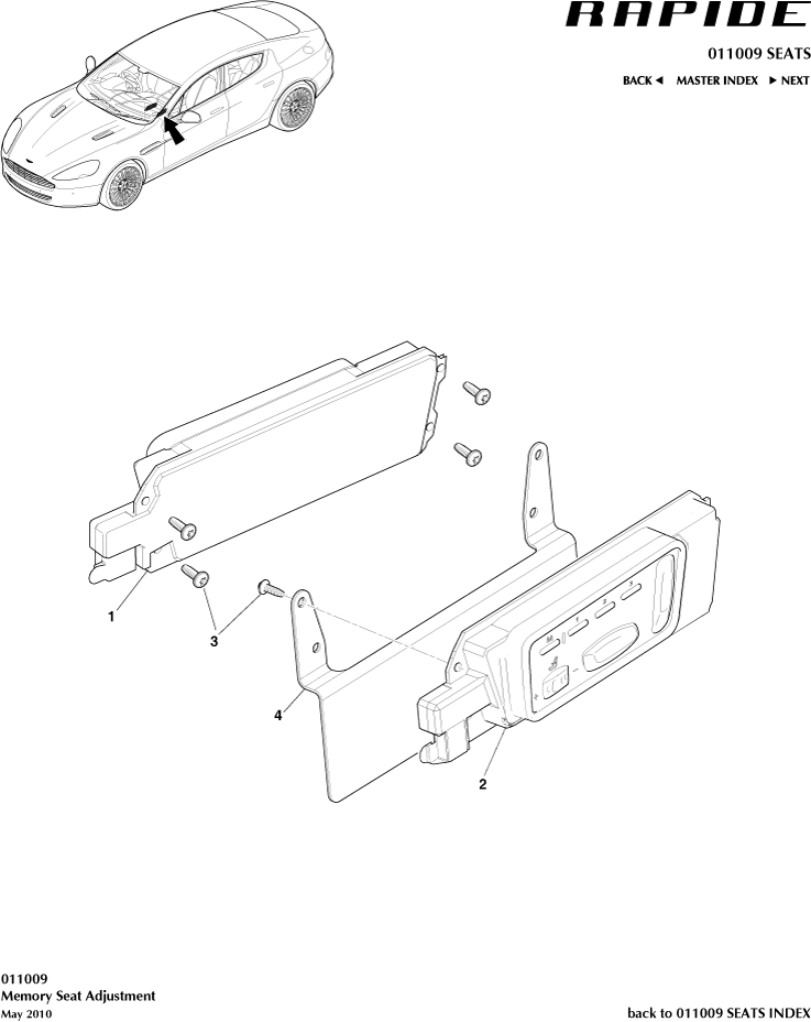 Front Seat Adjustment of Aston Martin Aston Martin GT RAPIDE (2010-2019)
