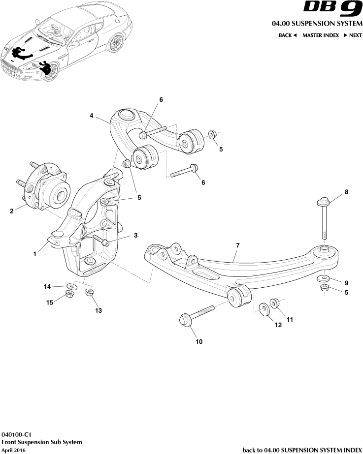 Front Suspension Assembly of Aston Martin Aston Martin GT DB9 (2004-2017)