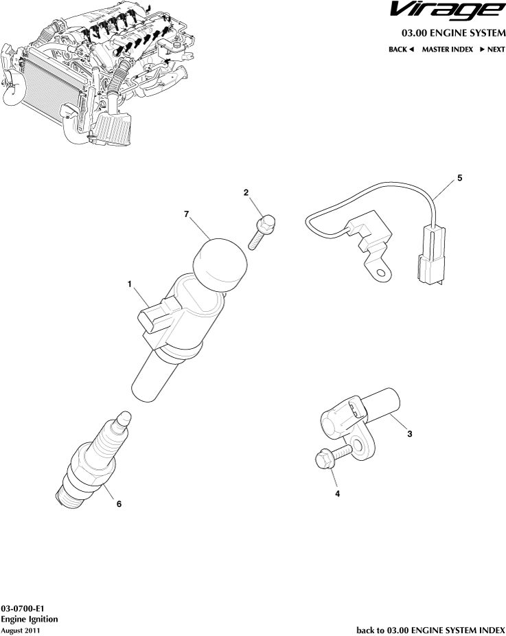 Ignition of Aston Martin Aston Martin GT VIRAGE (2012-2013)