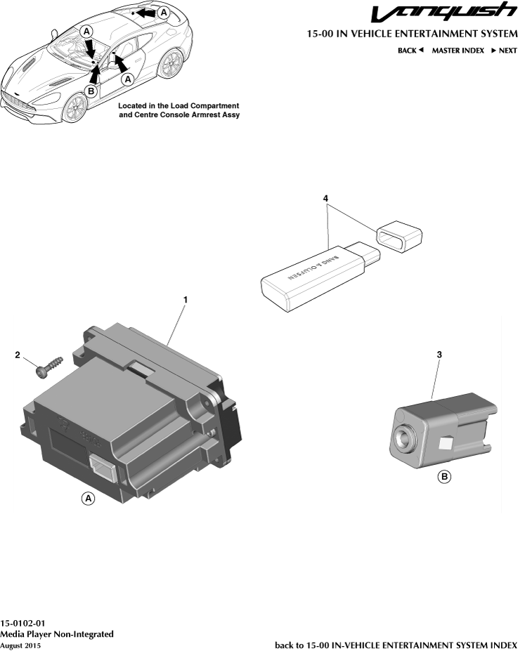 Media Player of Aston Martin Aston Martin GT VANQUISH (2013-2018)