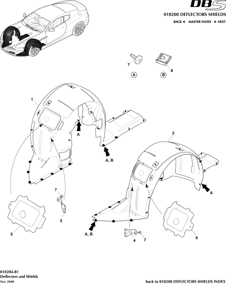 Front Structure - Front Wheel Arches of Aston Martin Aston Martin GT DBS (2007-2012)