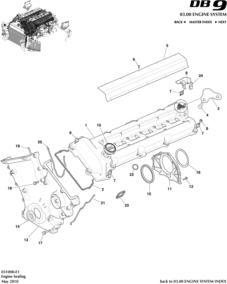 Engine Sealing of Aston Martin Aston Martin GT DB9 (2004-2017)