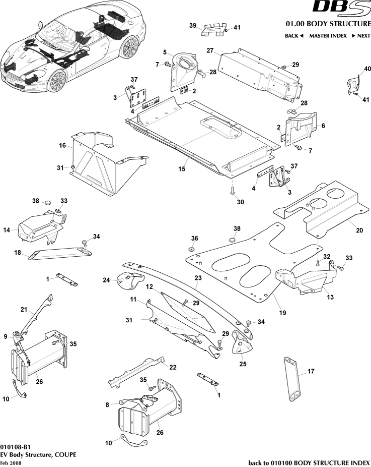 Body Structure - EV Structure, Coupe of Aston Martin Aston Martin GT DBS (2007-2012)