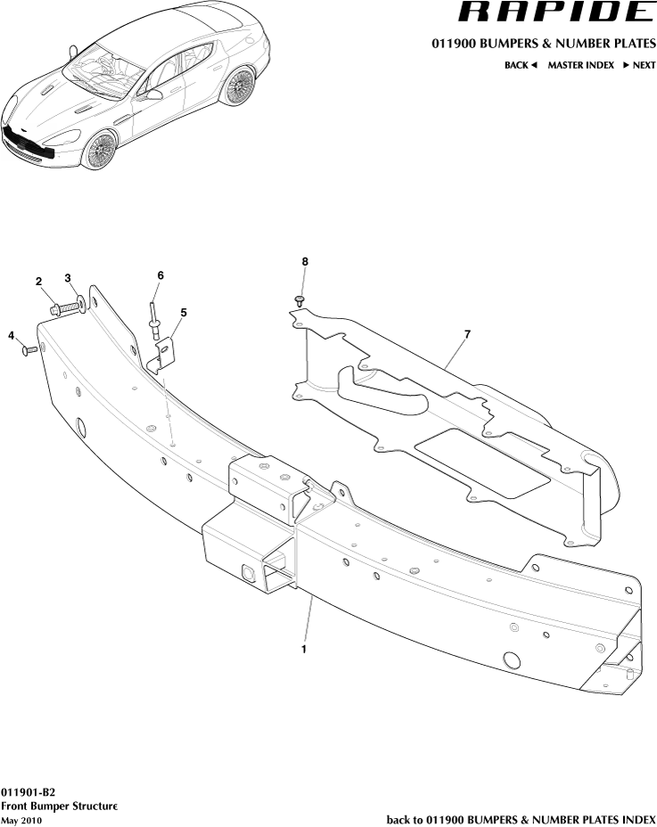 Front Bumper Structure of Aston Martin Aston Martin GT RAPIDE (2010-2019)
