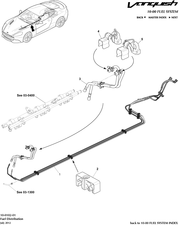 Fuel Distribution, to 15MY of Aston Martin Aston Martin GT VANQUISH (2013-2018)