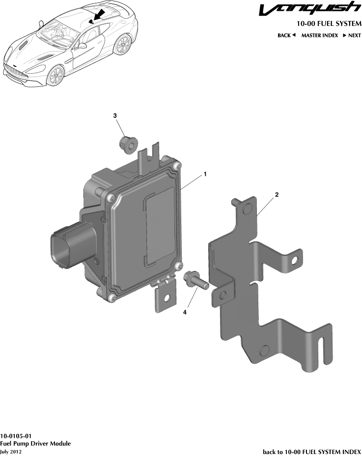 Fuel Pump Module of Aston Martin Aston Martin GT VANQUISH (2013-2018)