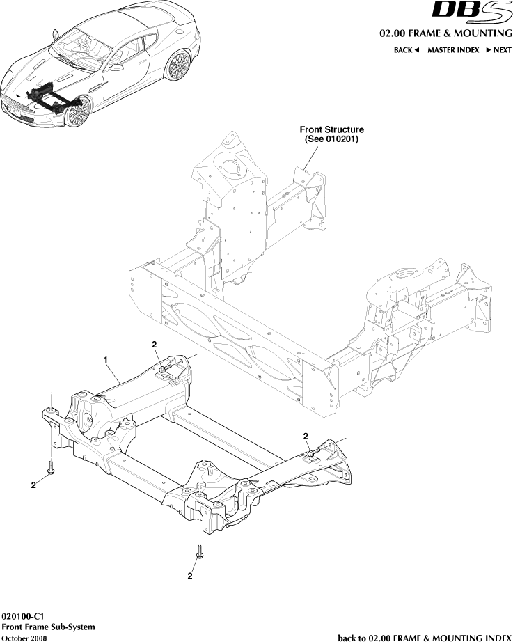 Front Subframe of Aston Martin Aston Martin GT DBS (2007-2012)