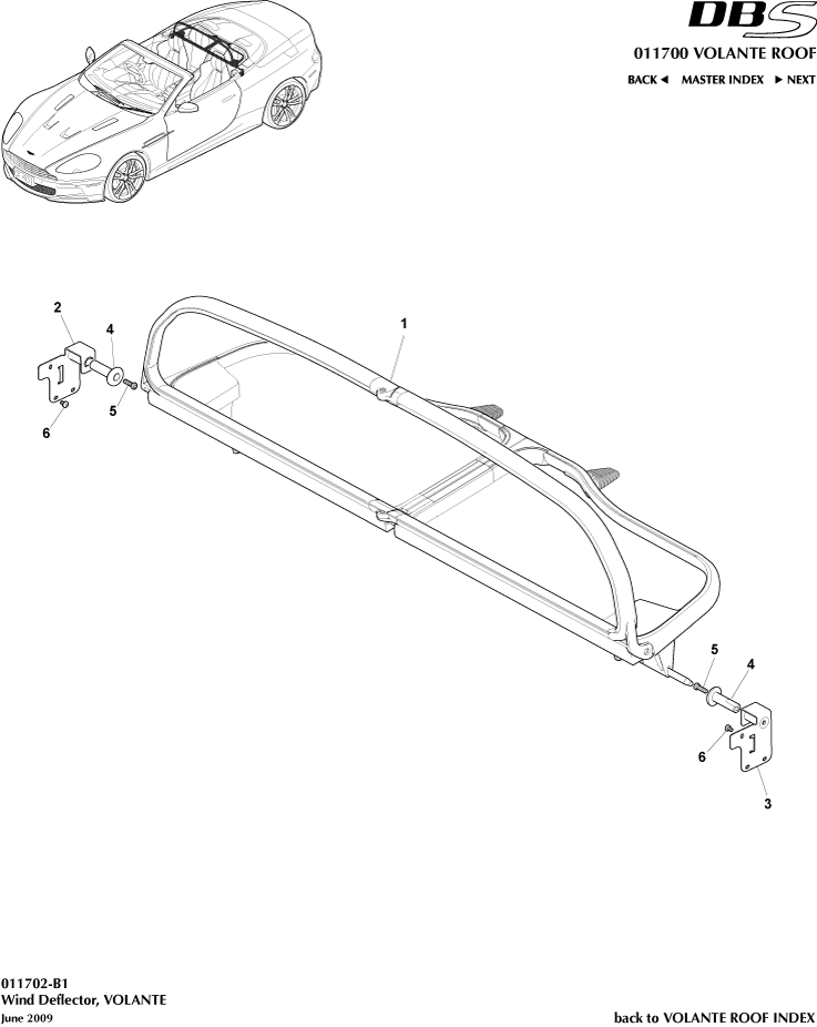 Volante Roof - Wind Deflector of Aston Martin Aston Martin GT DBS (2007-2012)