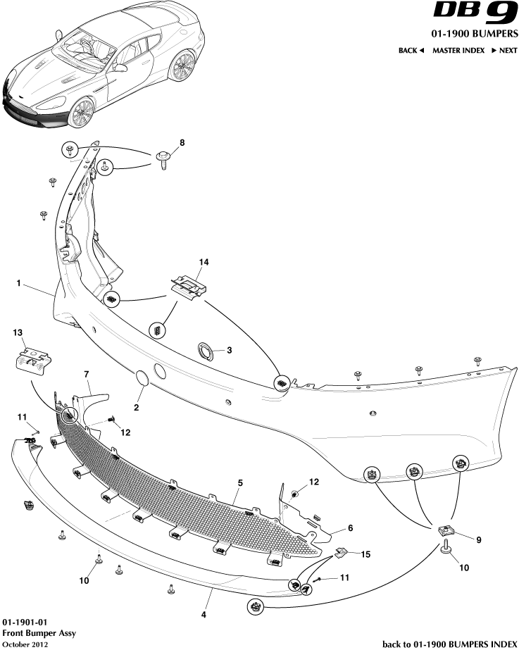 Front Bumper of Aston Martin Aston Martin GT DB9 (2004-2017)