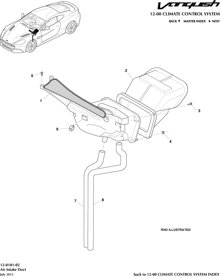 Air Intake Components of Aston Martin Aston Martin GT VANQUISH (2013-2018)