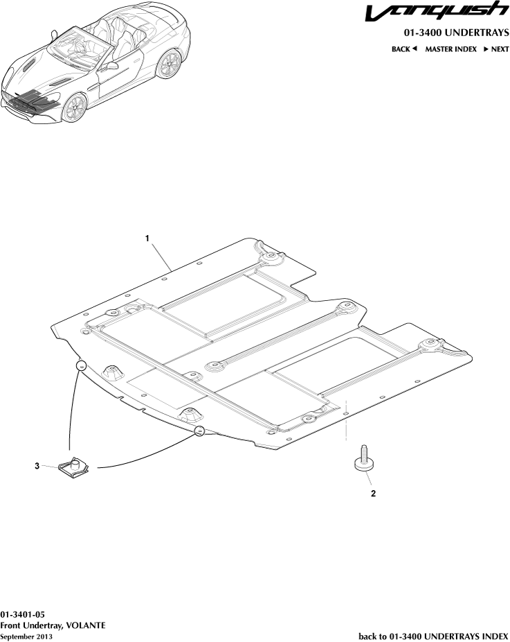 Front Undertray, Volante of Aston Martin Aston Martin GT VANQUISH (2013-2018)