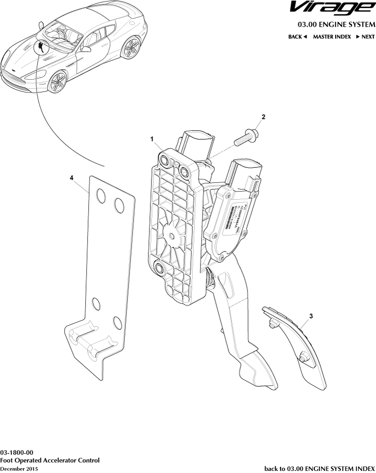 Throttle Control of Aston Martin Aston Martin GT VIRAGE (2012-2013)