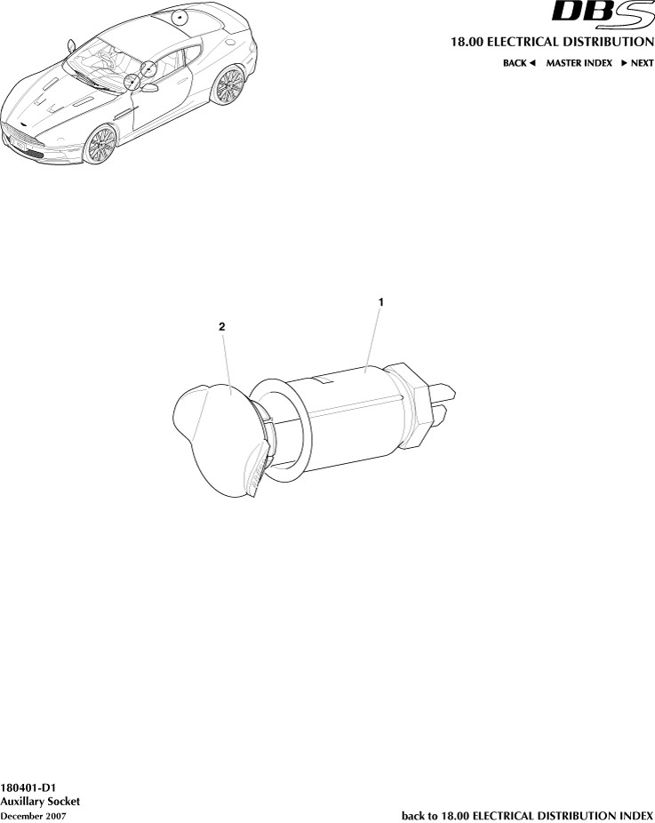 Auxiliary Socket of Aston Martin Aston Martin GT DBS (2007-2012)