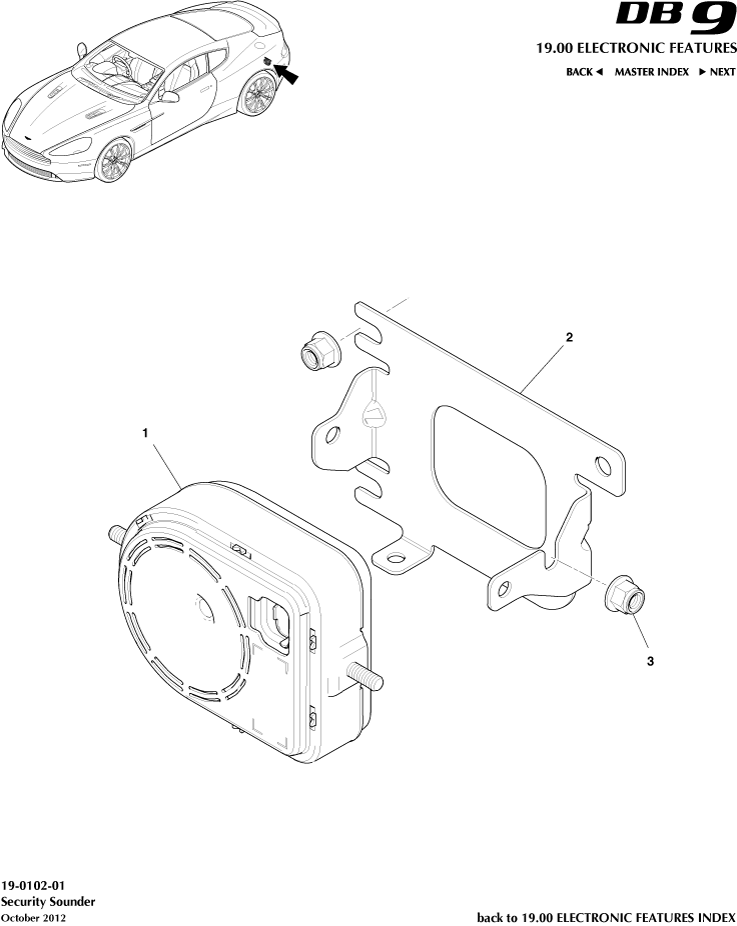 Alarm Horns & Sirens of Aston Martin Aston Martin GT DB9 (2004-2017)