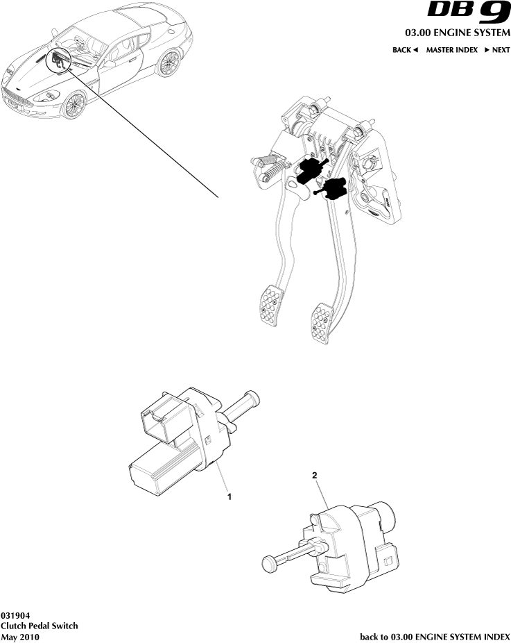 Clutch Pedal Switch of Aston Martin Aston Martin GT DB9 (2004-2017)