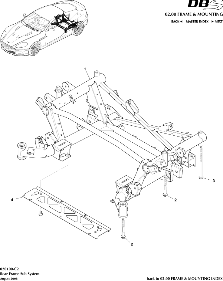Rear Subframe of Aston Martin Aston Martin GT DBS (2007-2012)